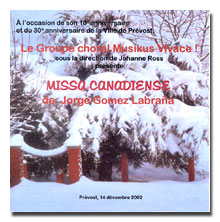 CD musique MISSA CANADIENSE  pianiste Jorge Gomez Labrana